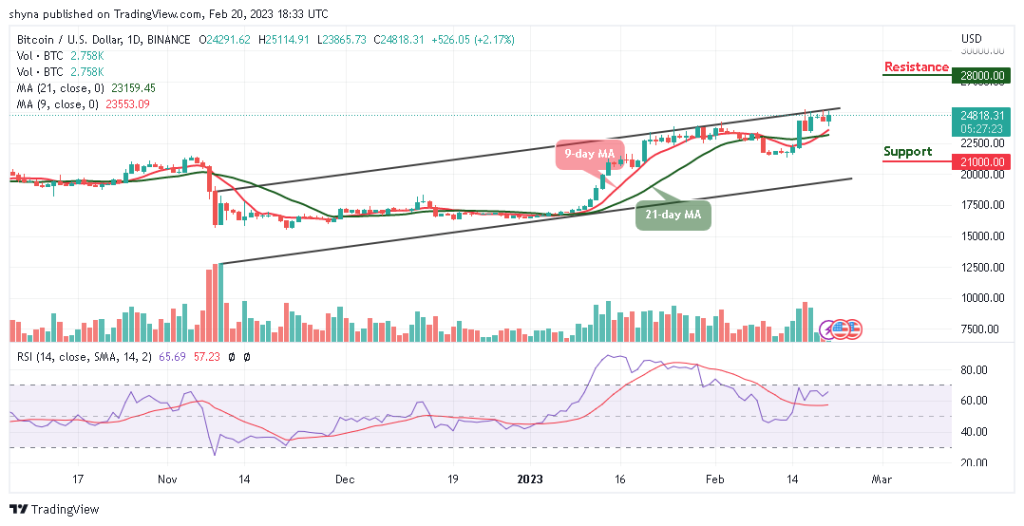 Bitcoin Price Prediction for Today, February 20: BTC/USD Gains 2.17% to Touch $25,114 Level